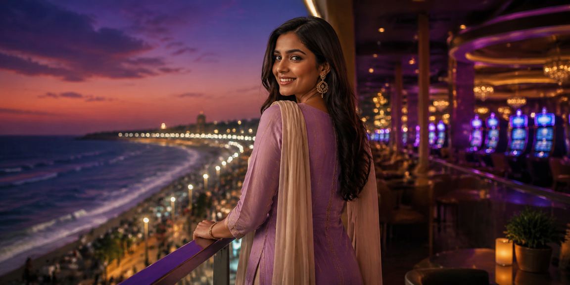 Responsible gaming concept with Indian woman using mobile