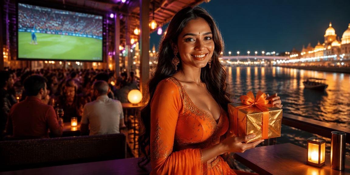 Night market in Delhi with cricket betting highlights