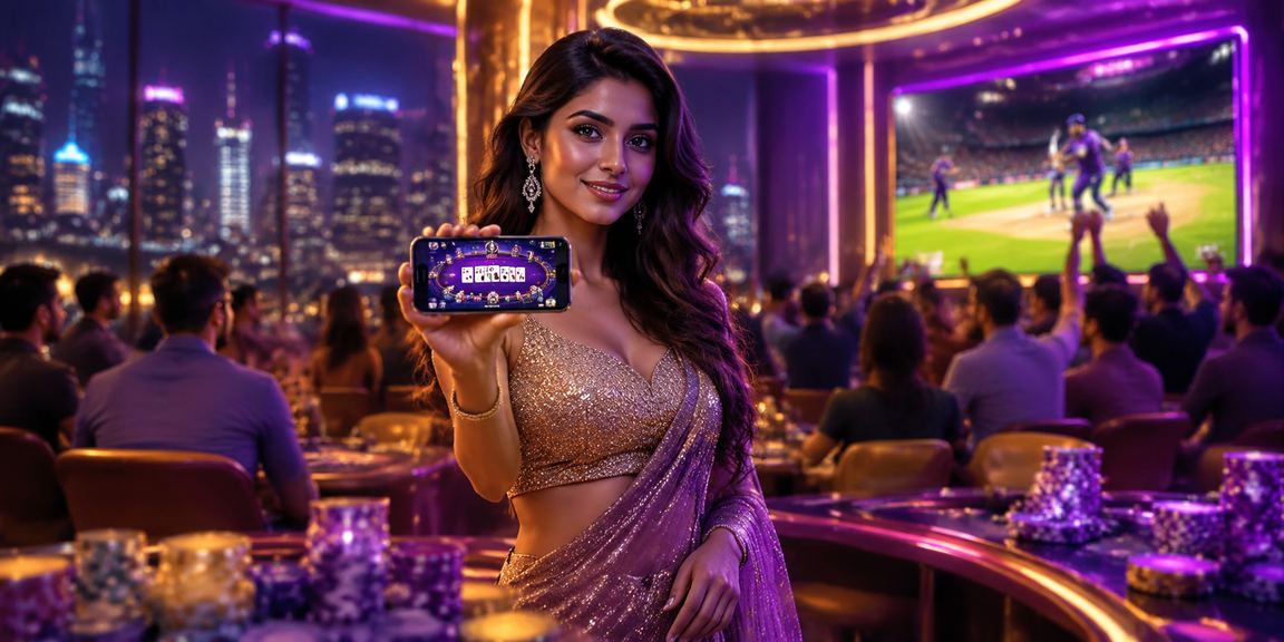 Mobile lottery and betting experience in Indian city with neon lights
